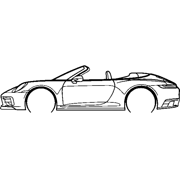 Obraz wycinany z drewna samochodu porsche 911 992 cabrio