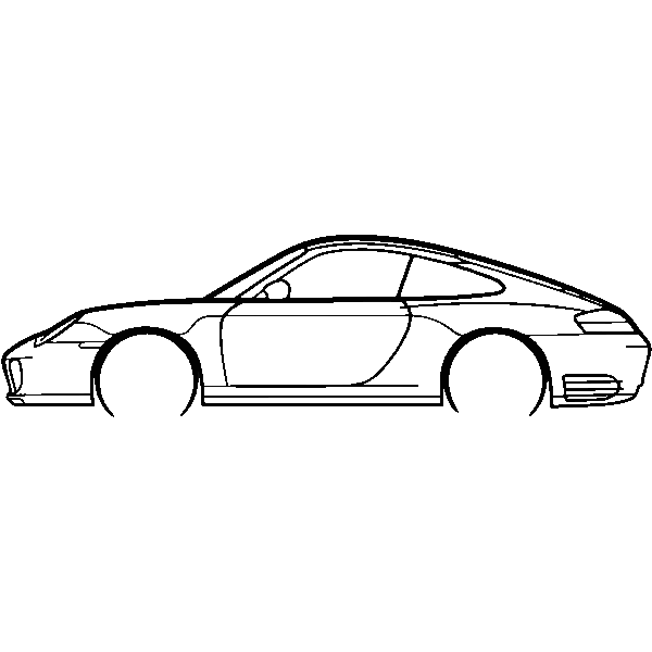 Obraz wycinany z drewna samochodu porsche 911 model 996