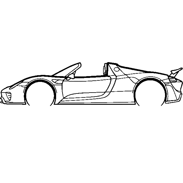 Obraz wycinany z drewna samochodu porsche 918 spyder
