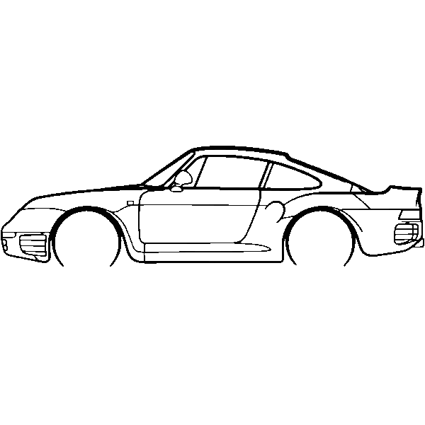 Obraz wycinany z drewna samochodu porsche 959 bok