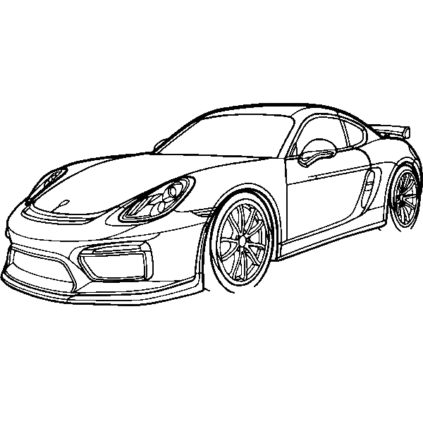 Obraz wycinany z drewna samochodu porsche 981 cayman gt4 angle