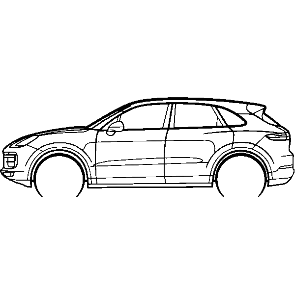 Obraz wycinany z drewna samochodu porsche cayenne turbo