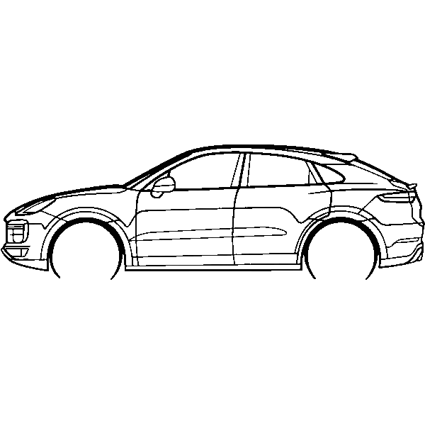 Obraz wycinany z drewna samochodu porsche cayenne turbob