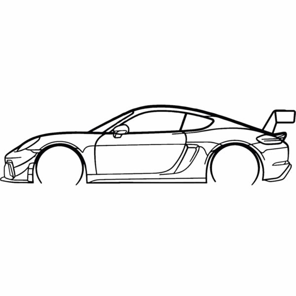 Obraz wycinany z drewna samochodu porsche cayman gt4 clubsport