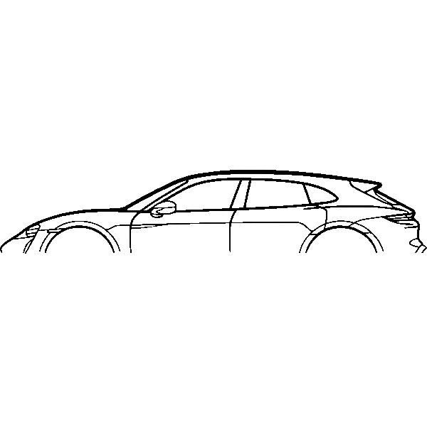 Obraz wycinany z drewna samochodu porsche cross turismo