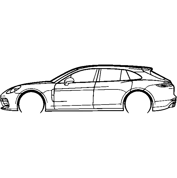 Obraz wycinany z drewna samochodu porsche panamera turismo 2022