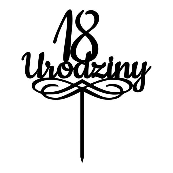 topper drewniany - 18 urodziny