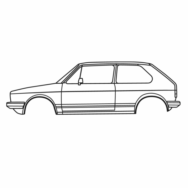 Obraz wycinany z drewna samochodu volkswagen golf gti 1976