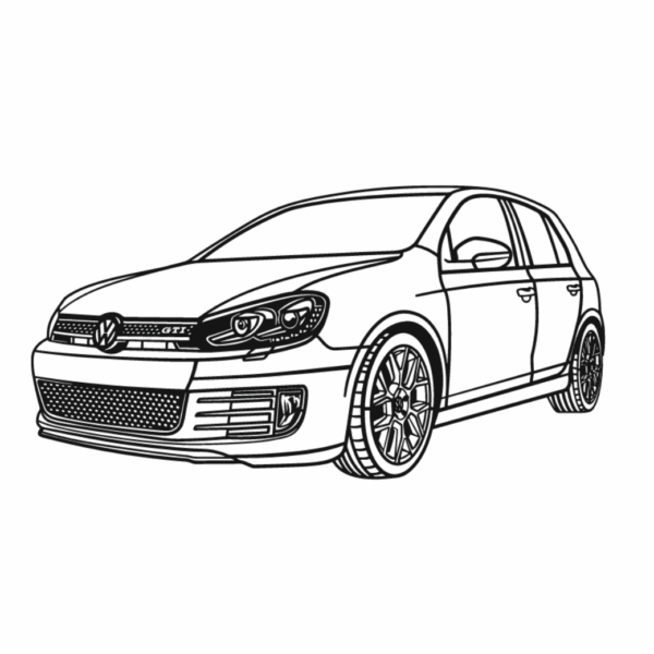 Obraz wycinany z drewna samochodu volkswagen golf gti perspective 2011