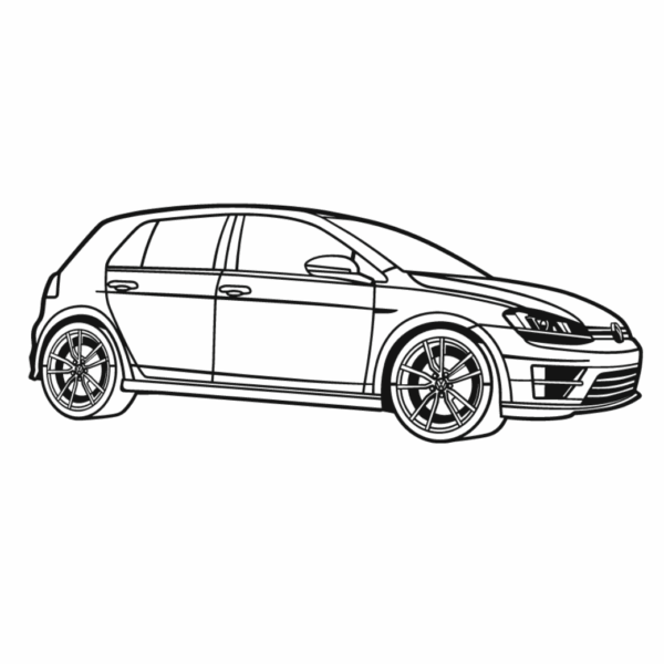 Obraz wycinany z drewna samochodu volkswagen golf r perspective 2017