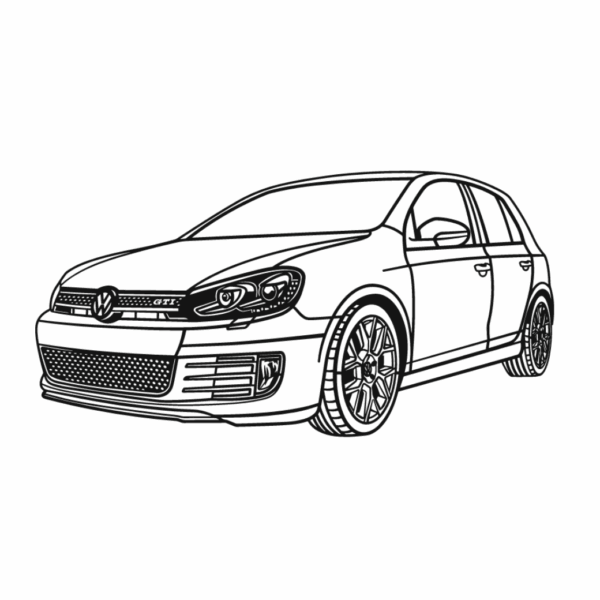 Obraz wycinany z drewna samochodu volkswagen golf vi gti 2011