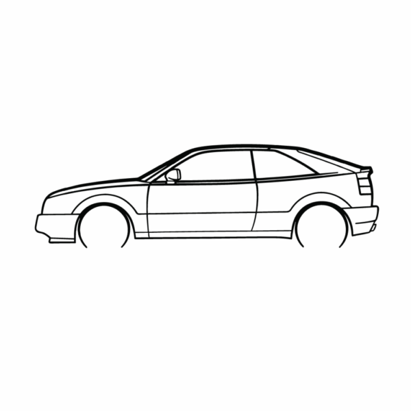 Obraz wycinany z drewna samochodu volkswagen corrado
