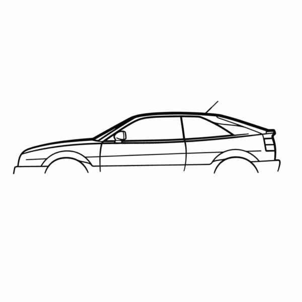 Obraz wycinany z drewna samochodu volkswagen corrado vr6