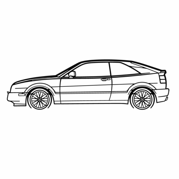 Obraz wycinany z drewna samochodu volkswagen corrado_