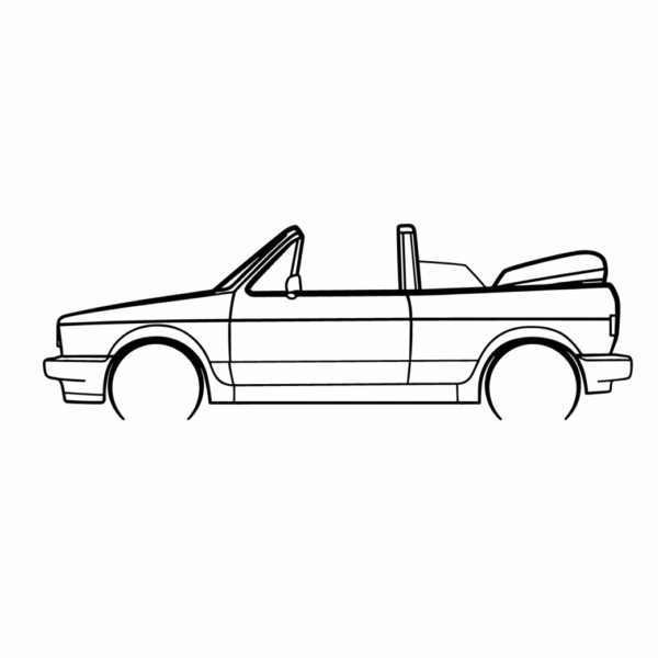 Obraz wycinany z drewna samochodu volkswagen golf 1 sportline carbiolet