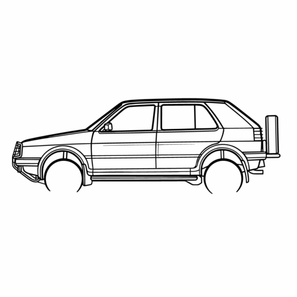 Obraz wycinany z drewna samochodu volkswagen golf 2 country