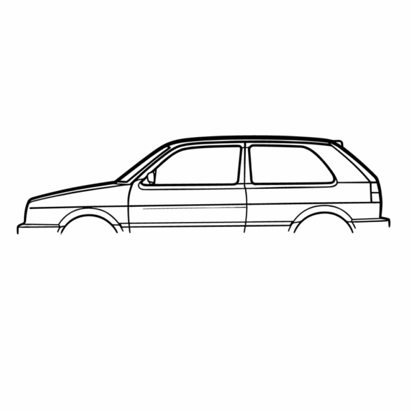 Obraz wycinany z drewna samochodu volkswagen golf 2 gti