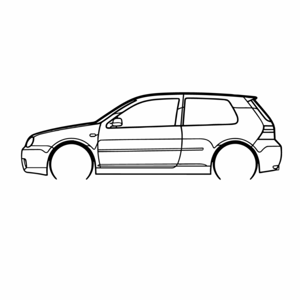 Obraz wycinany z drewna samochodu volkswagen golf 4 r32