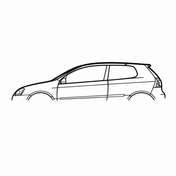 Obraz wycinany z drewna samochodu volkswagen golf 5