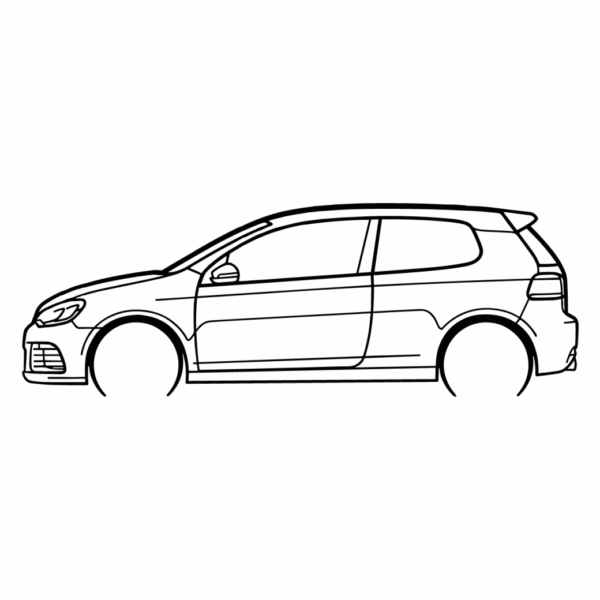 Obraz wycinany z drewna samochodu volkswagen golf 6 r