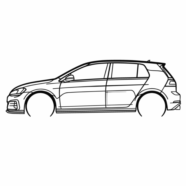 Obraz wycinany z drewna samochodu volkswagen golf 7 gti