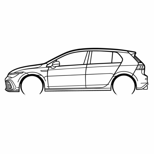 Obraz wycinany z drewna samochodu volkswagen golf 8 gti