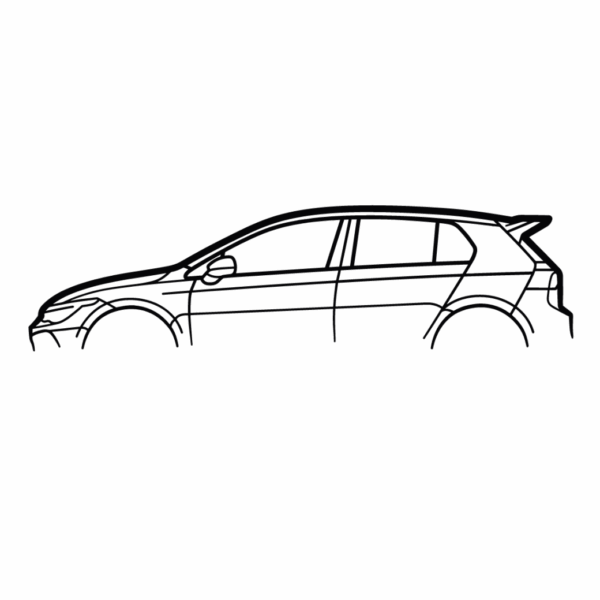 Obraz wycinany z drewna samochodu volkswagen golf 8r