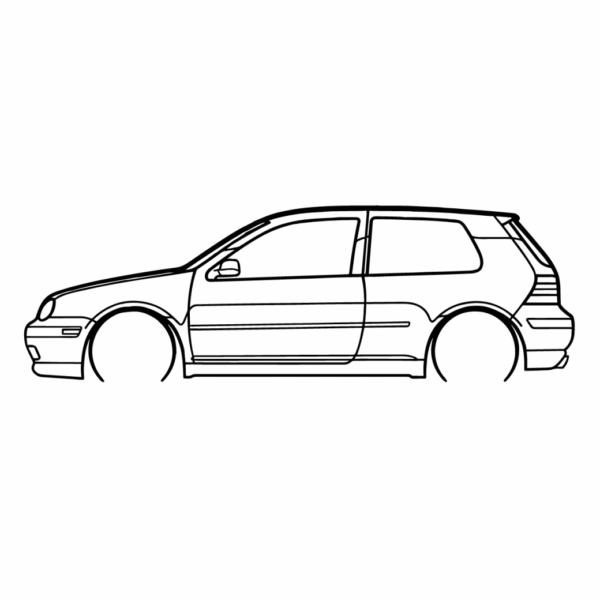 Obraz wycinany z drewna samochodu volkswagen golf gti mk4