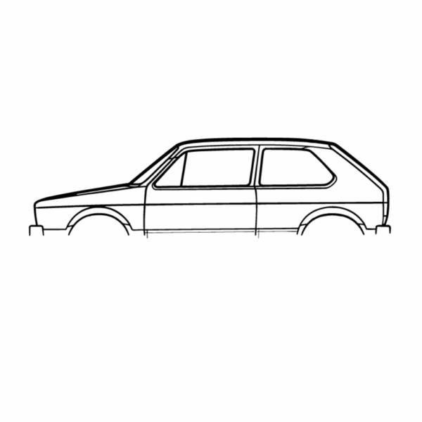 Obraz wycinany z drewna samochodu volkswagen golf mk1