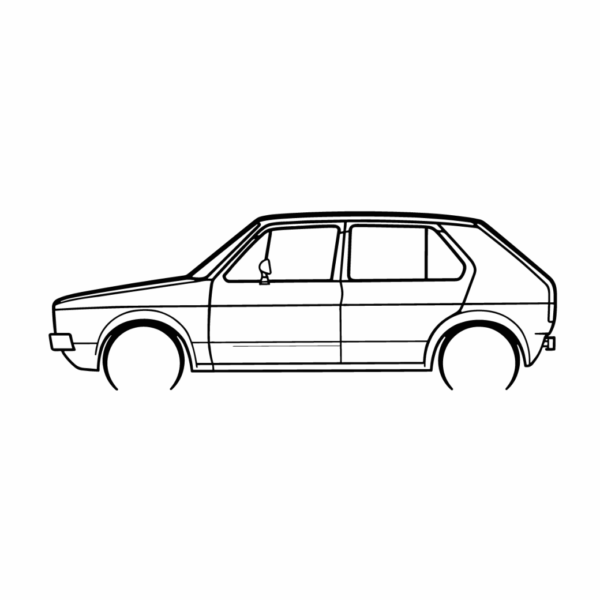 Obraz wycinany z drewna samochodu volkswagen golf mk1_