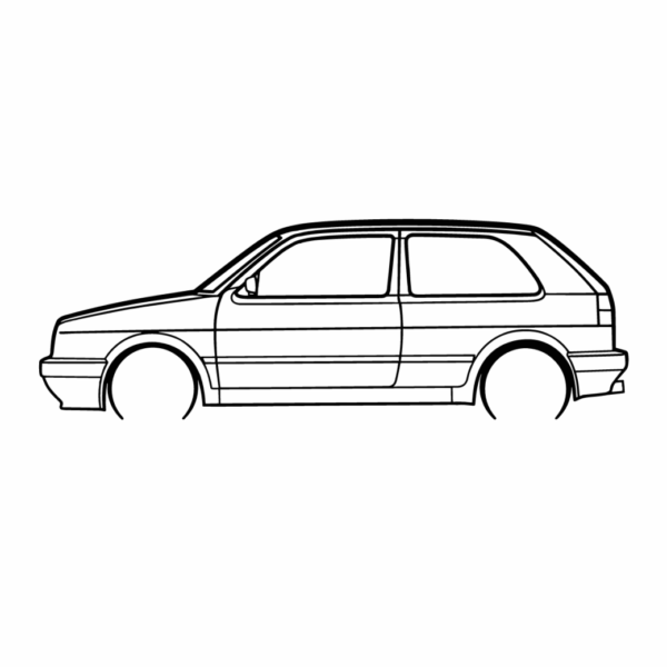 Obraz wycinany z drewna samochodu volkswagen golf mk2 gti