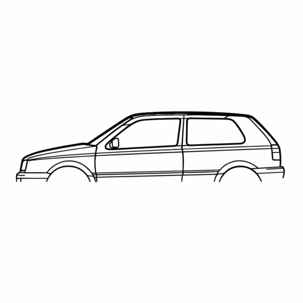 Obraz wycinany z drewna samochodu volkswagen golf mk3
