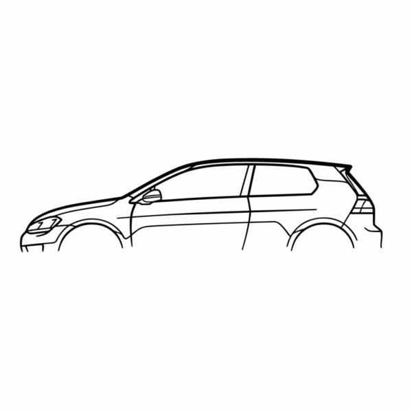 Obraz wycinany z drewna samochodu volkswagen golf r mk7 2d