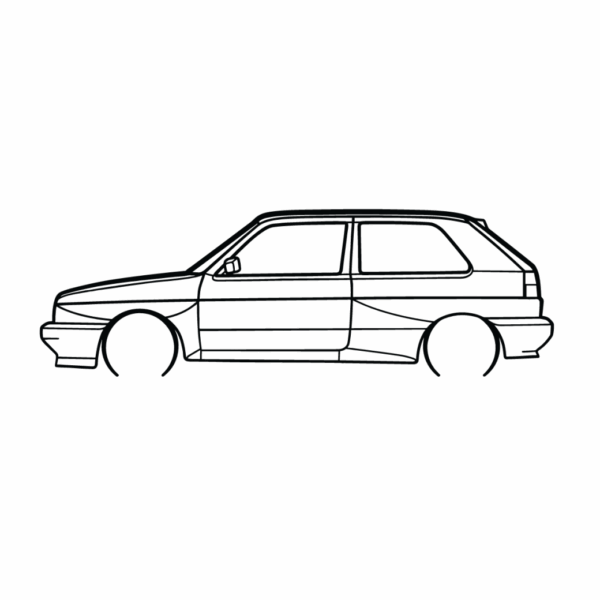 Obraz wycinany z drewna samochodu volkswagen golf rallye