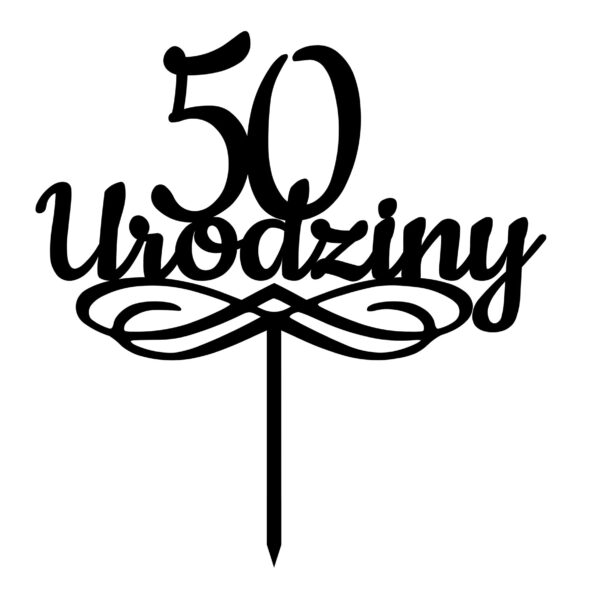 topper drewniany - 50 urodziny