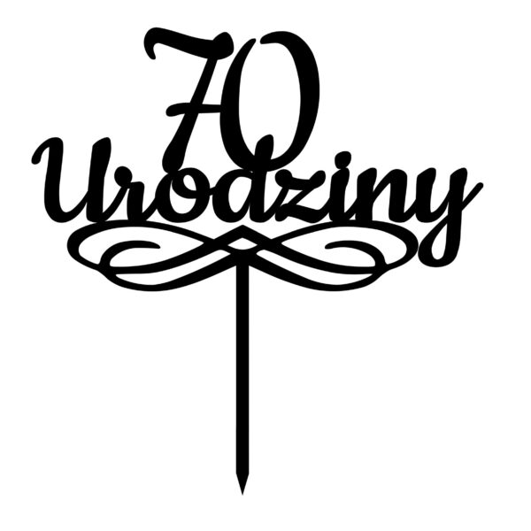 topper drewniany - 70 urodziny