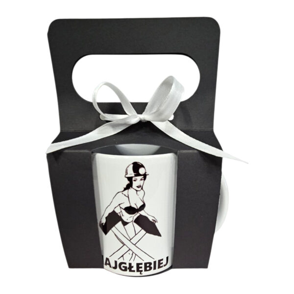 kubek personalizowany 330 ml - górnik wchodzi najgłębiej