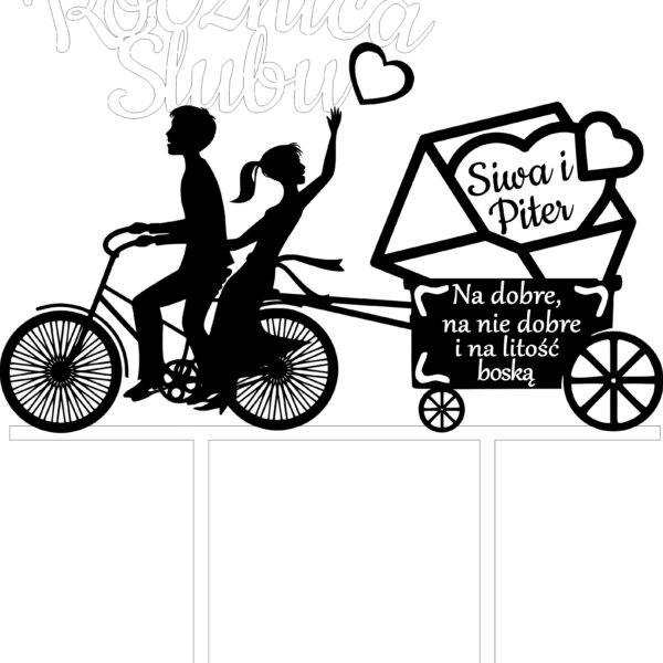 topper drewniany - 25 rocznica ślubu