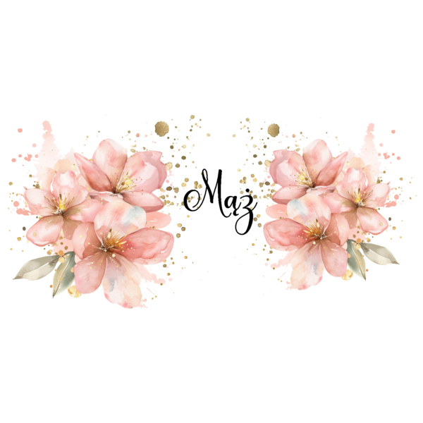 Second image of kubek personalizowany 330 ml - Ślub Mąż pastelowo różowe kwiaty