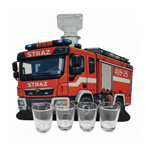 Karafka personalizowana - różne wzory - Zestaw Wóz Strażacki