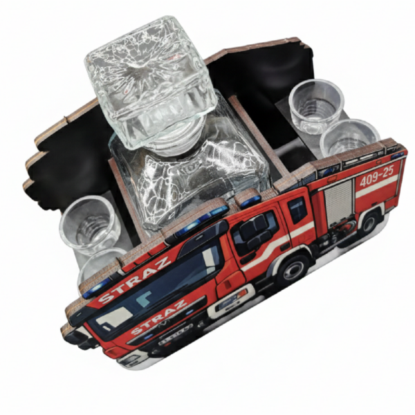 Second image of Karafka personalizowana - różne wzory - Zestaw Wóz Strażacki