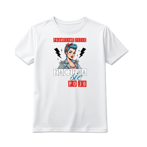 Koszulka urodzinowa Życie zaczyna się po 30