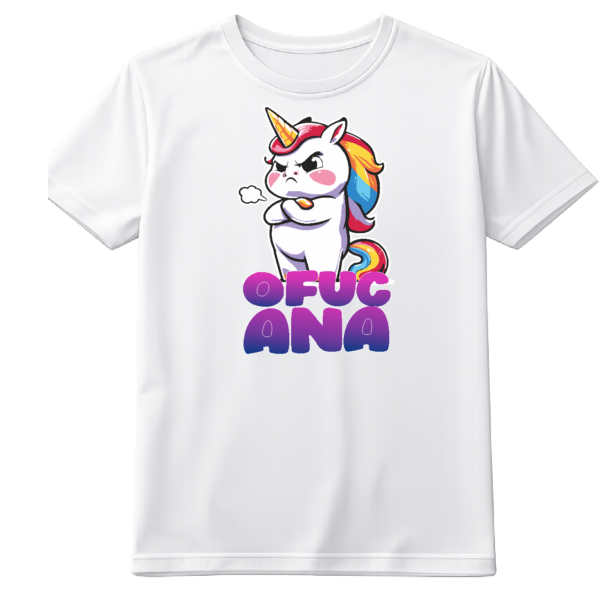 Koszulka damska Ofucana obrażony jednorożec