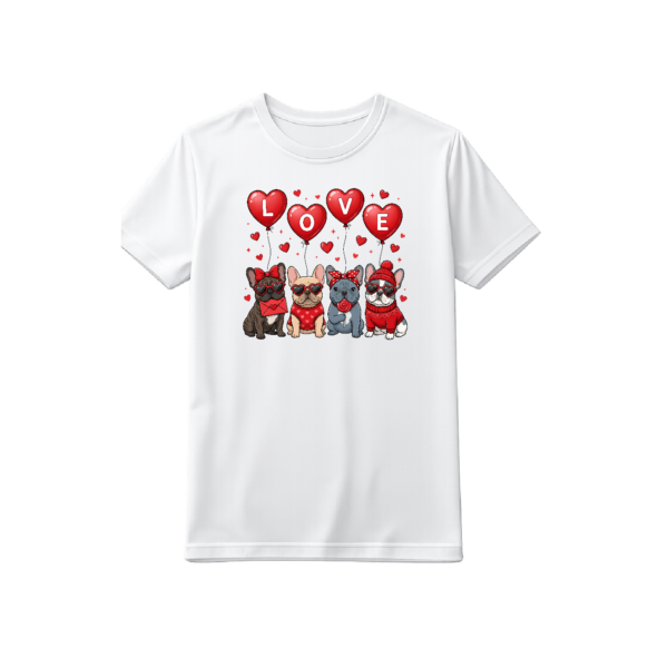 Koszulka walentynkowa pieski  buldog Love