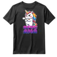 koszulka czarna ofucana z jednorozcem 2