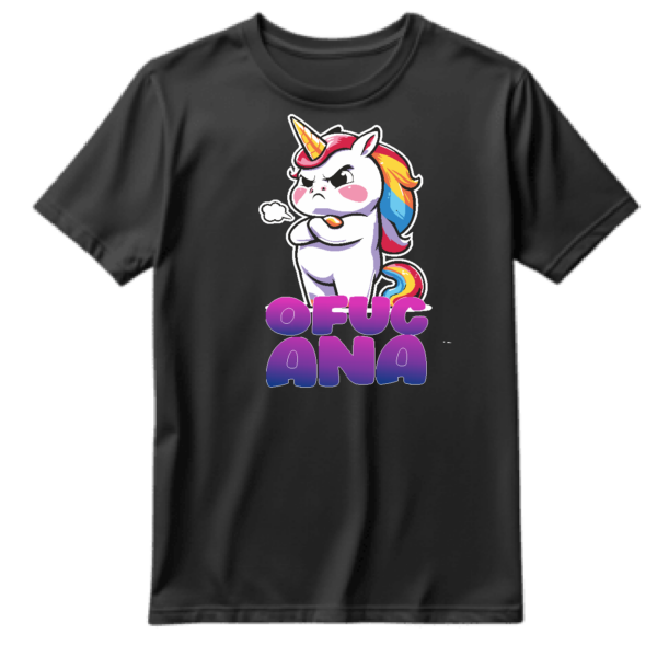 Second image of Koszulka damska Ofucana obrażony jednorożec