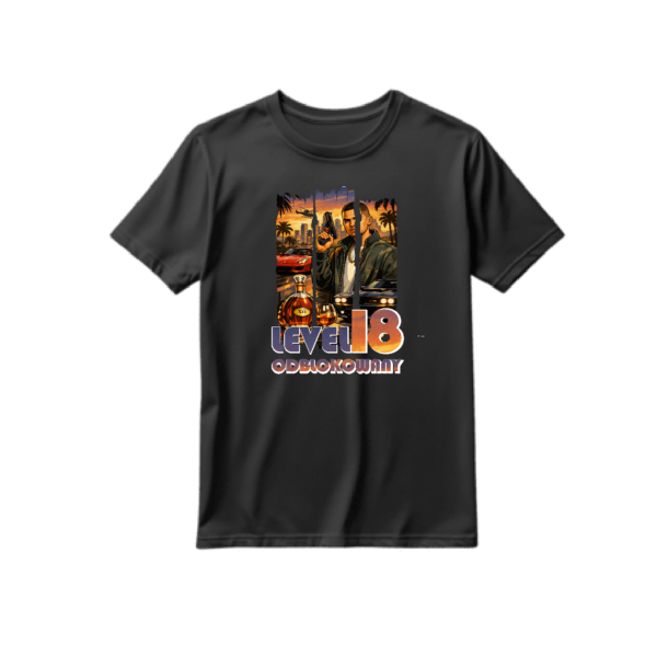 Second image of Koszulka urodzinowa 18 lat w stylu GTA 18 Level odblokowano
