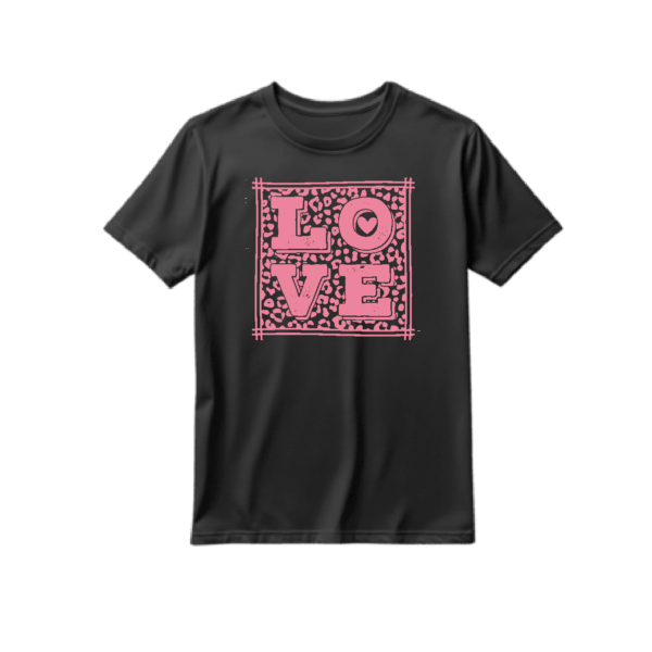 Second image of Koszulka walentynkowa napis LOVE panterka