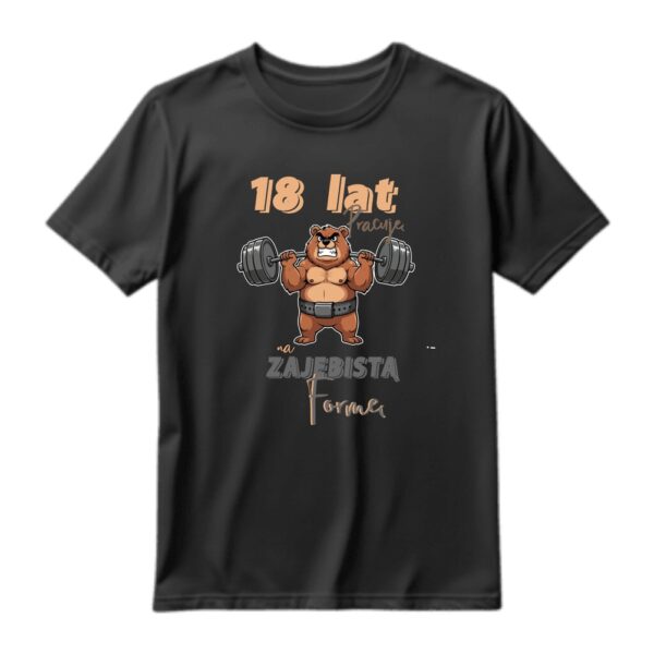 Second image of Koszulka męska urodziny 18 lat miś