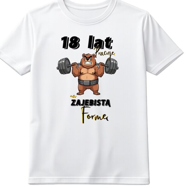Koszulka męska urodziny 18 lat miś